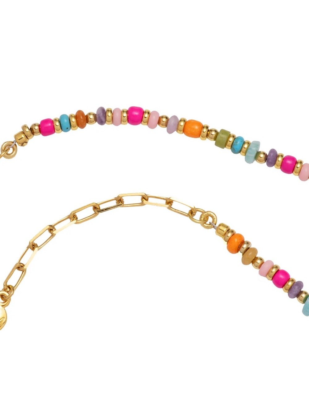 ‘R’ Initial Pendant - Multicolor Beaded Necklace with Gold - by Mayamar - Picture 3 of 5